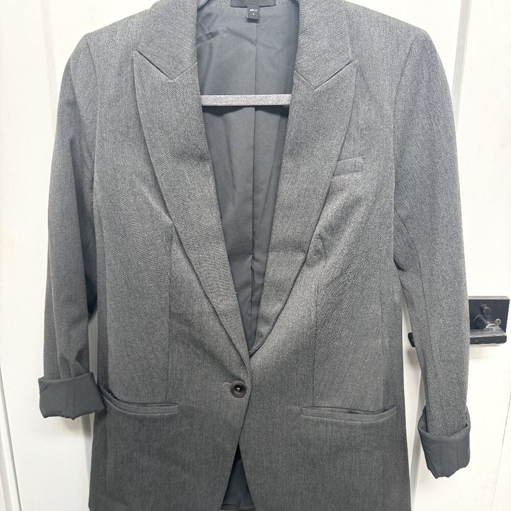 Express Charcoal Gray Women's One-button Blazer